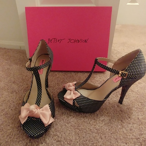 Betsey Johnson Shoes - Polkadot Betsey Johnson Peep Toes